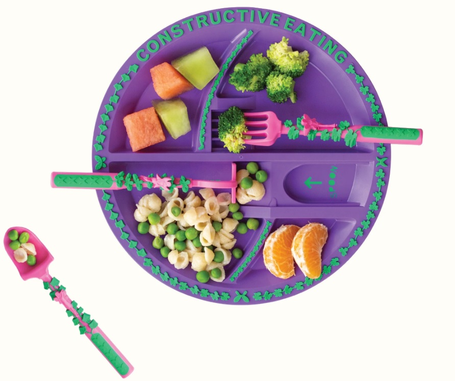 NaturalNature Eating Set for Children, Ramp Model in Purple Fairy